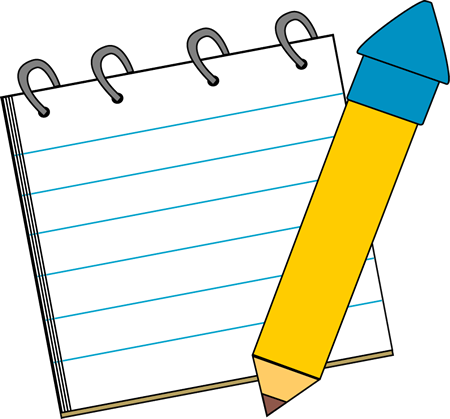 Detective Notepad And Pencil - Notepad Clipart Transparent Background (450x419)