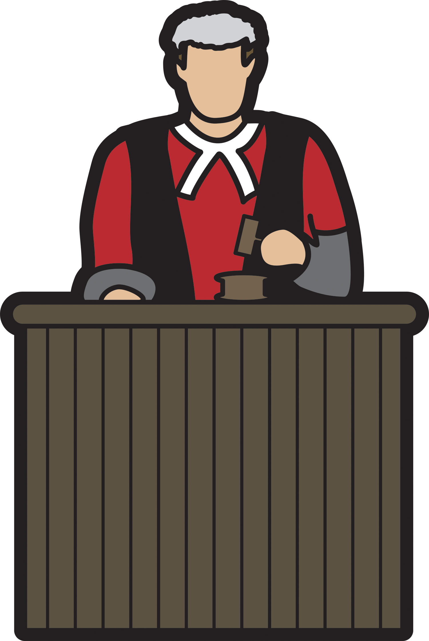 Images For Court Judge Cartoon - Judge In Court Png (1500x2242)