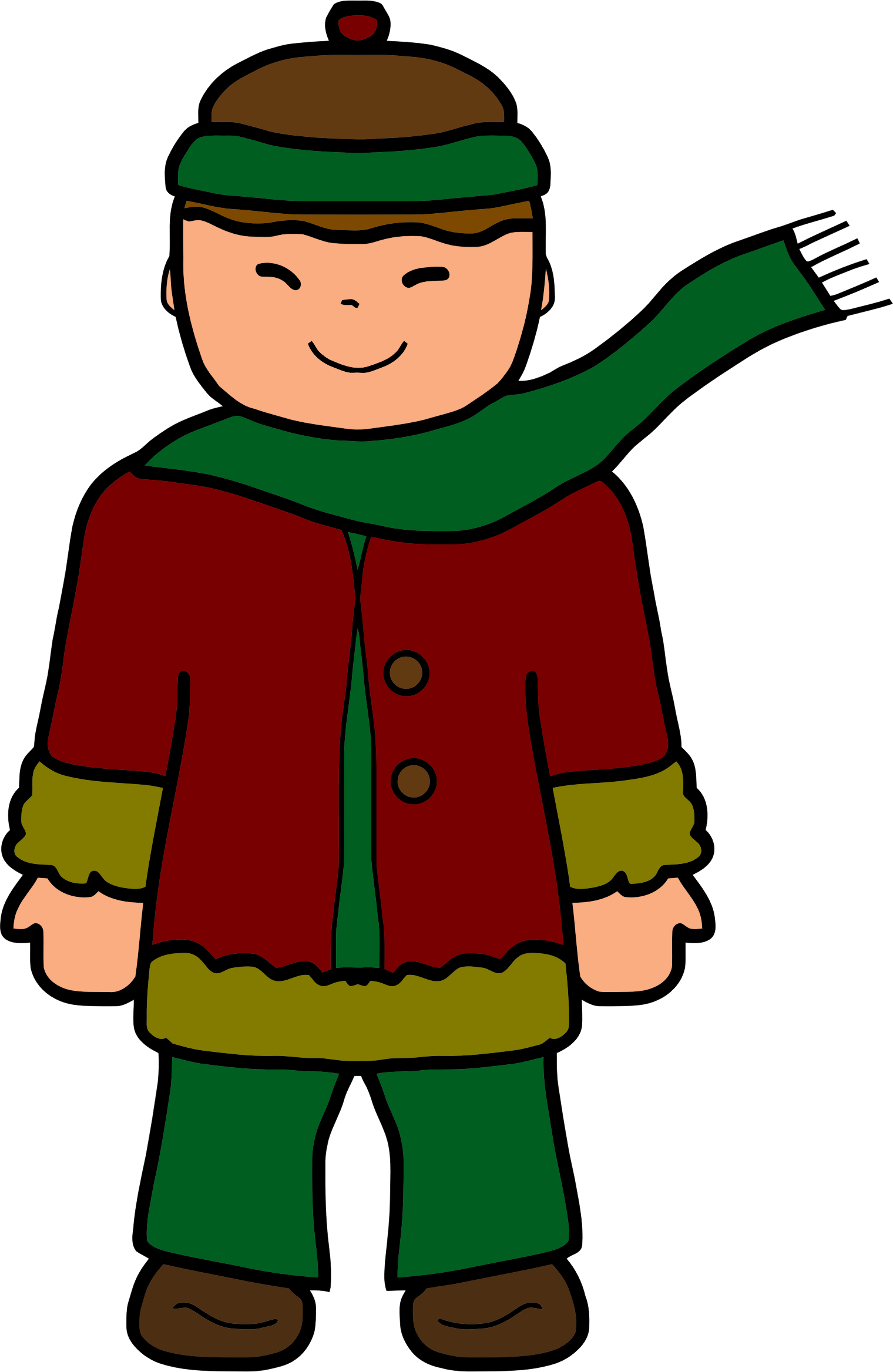 See Here Winter Clip Art Free Black And White - Wear Winter Clothes Clipart (1520x2336)
