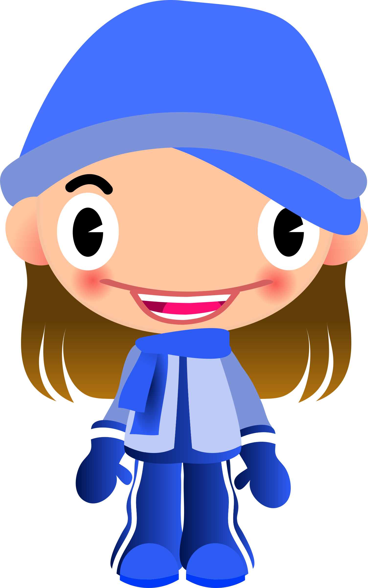 Warm Girl Clipart - Menina Com Frio Desenho (1505x2400)