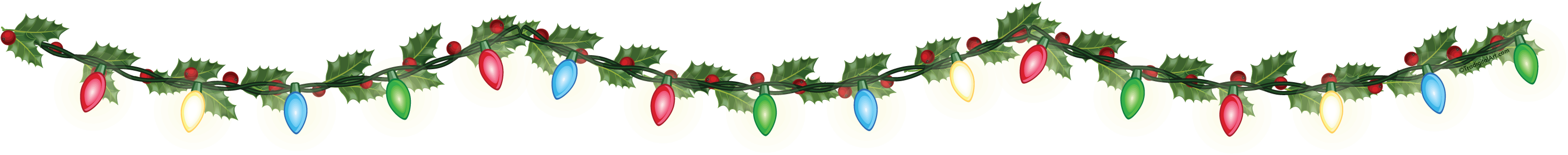 Christmas Lights Png Transparent Images Png All - Christmas Garland Border Transparent (3000x298)