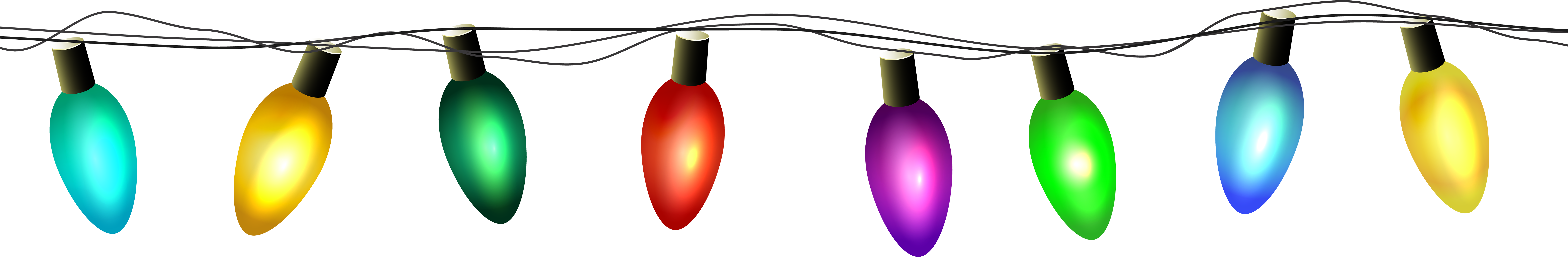 Christmas Lights Clipart Transparent - Christmas Lights (8000x1375)