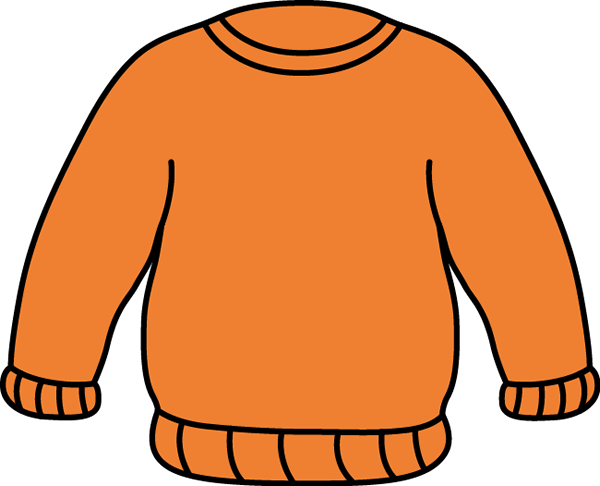 Orange Sweater - Sweater Clipart (600x486)