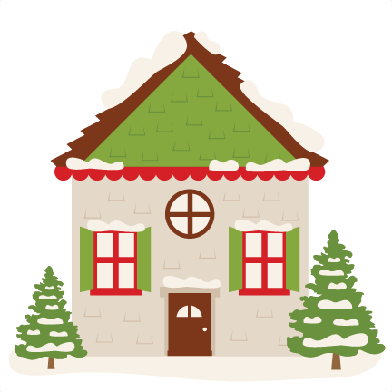 Winter House Svg Scrapbook Cut File Cute Clipart Files - Winter House Clipart (432x432)