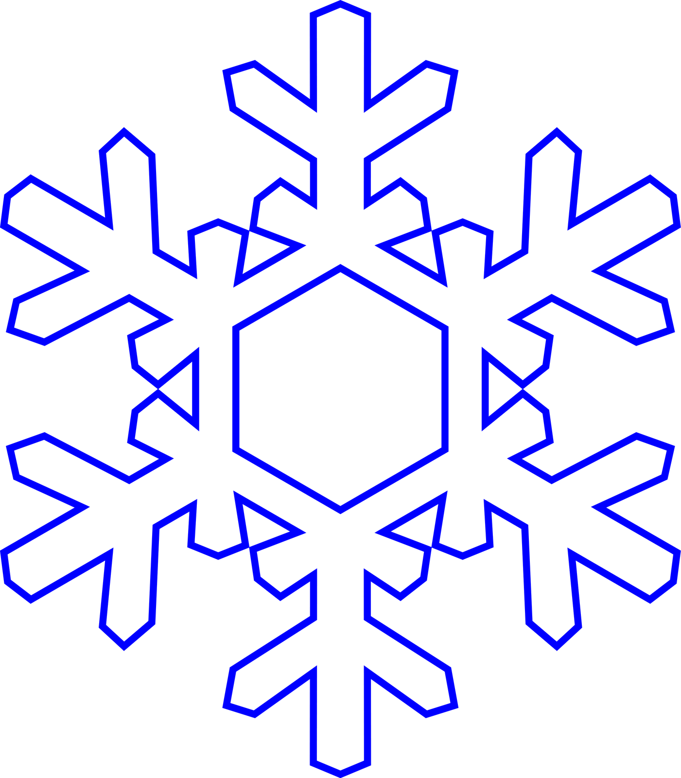 January Background Cliparts - Free Clip Art Snowflake (1401x1600)