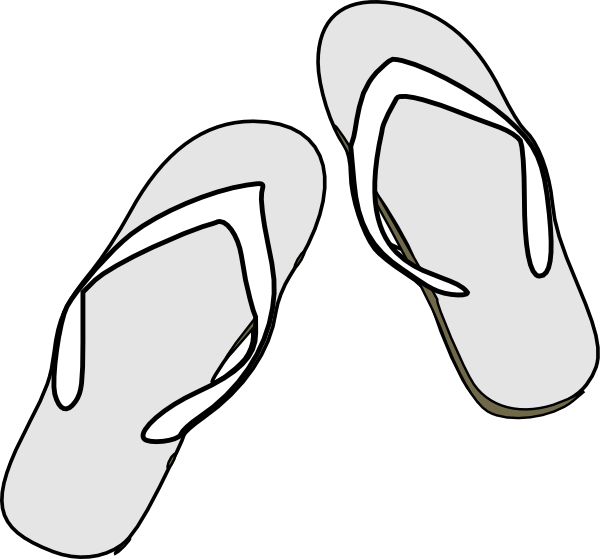 One Flip Flop Outline Download One Flip Flop Outline - Clip Art (600x559)
