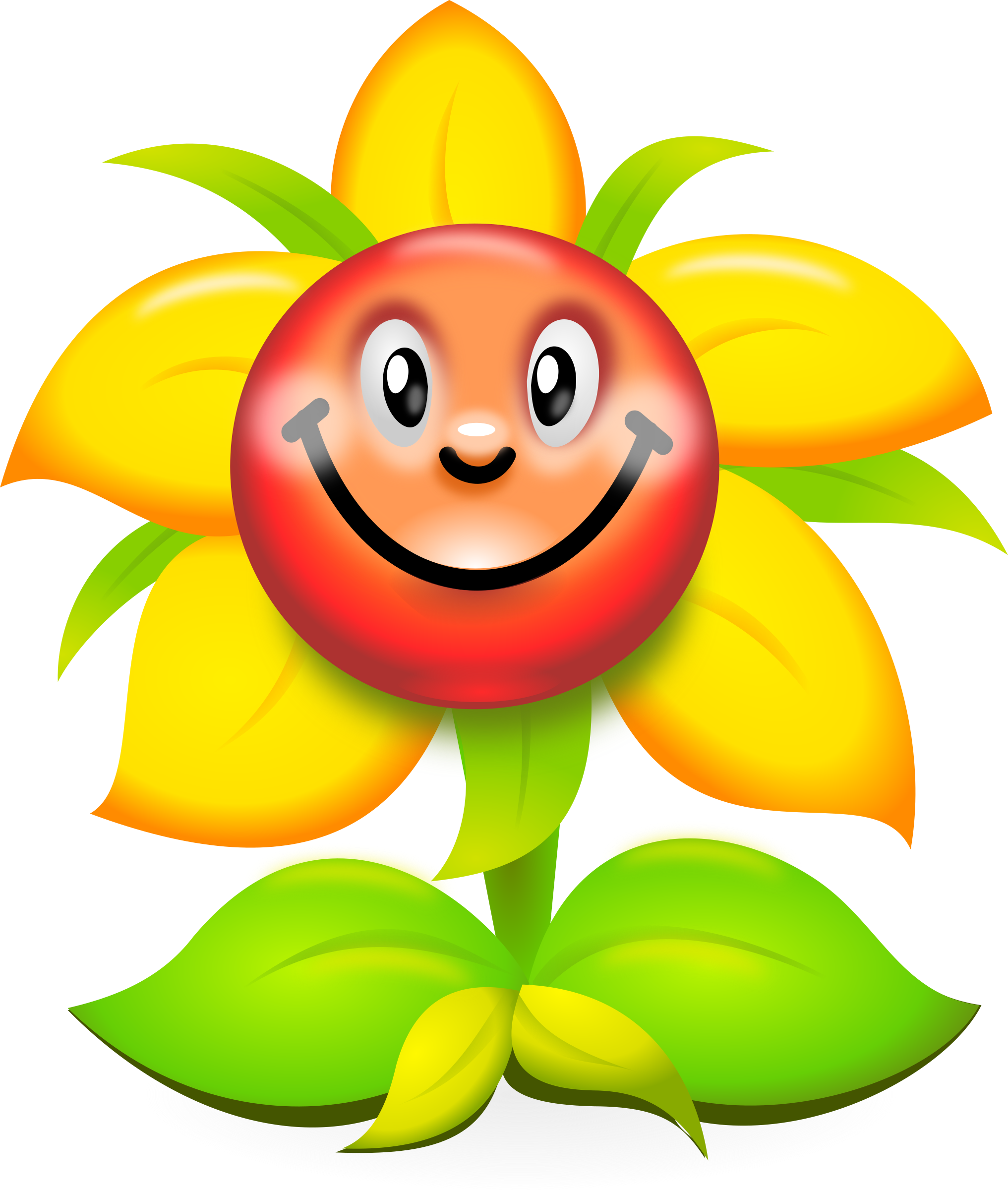 Yellow Flower Clipart Smiley Flower - Yellow Flower Clipart Smiley Flower (2033x2400)