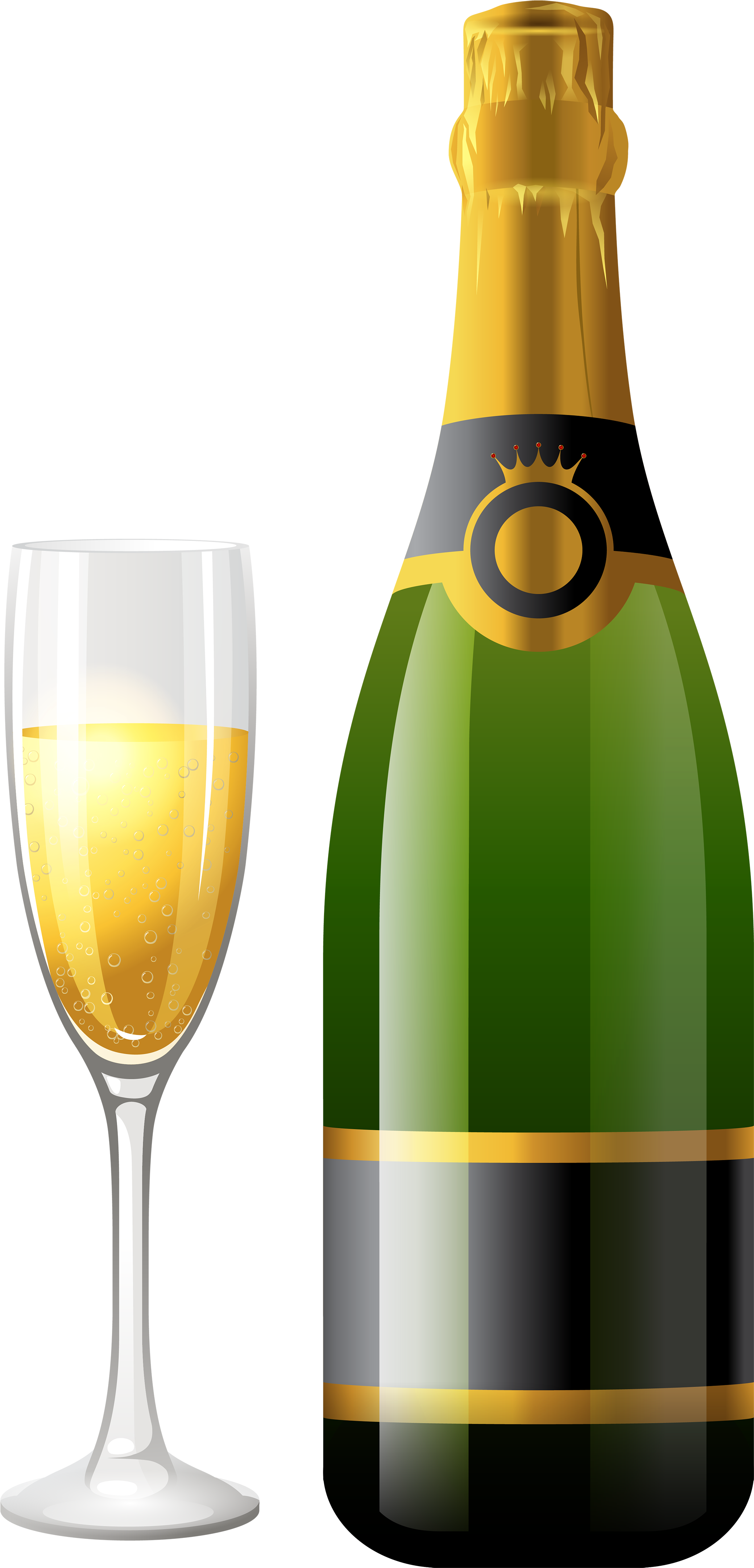 Champagne Bottle With Glass Png Clipart Best Web Clipart - Champagne Png (2163x4500)