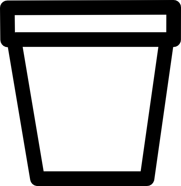 Flower Pot Outline Clip Art - Flower Pot Outline (582x598)