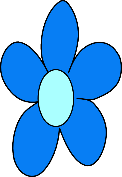 Blue Flower No Stem Clip Art At Clker Com Vector Online - Flower Cartoon No Stem (408x591)