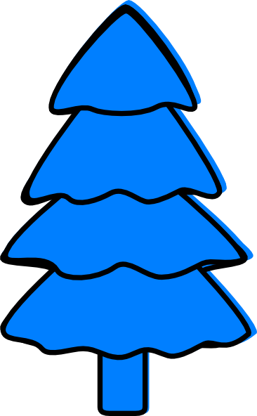 Blue Pine Tree Clipart (366x592)