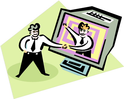 Computer Clipart Microsoft - Computer Chat Clipart (417x339)