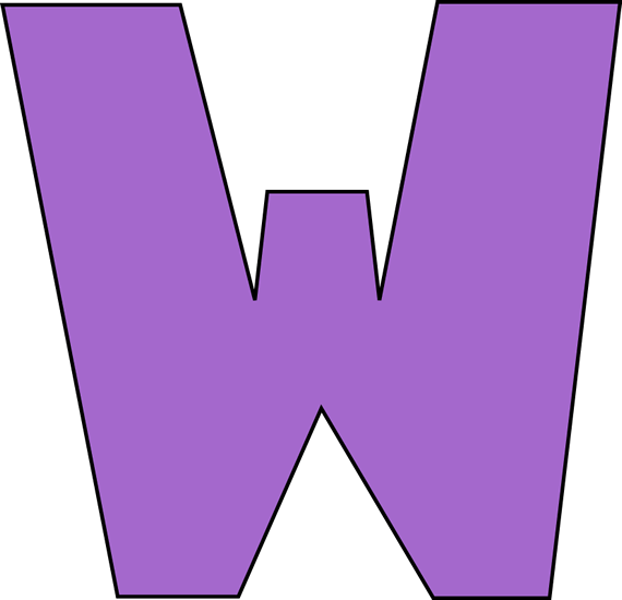 Clip Art W Purple Letter W Clip Art Purple Letter W - Letter W Clipart (570x550)