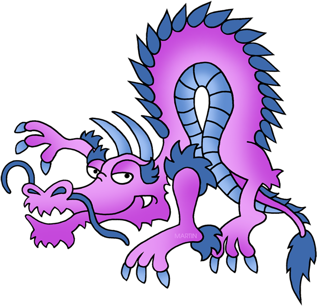 Purple Dragon - Chinese Dragons For Kids (648x622)