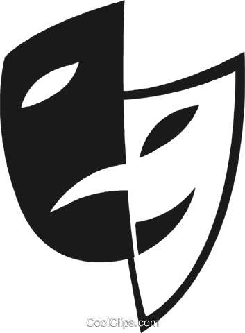As Máscaras Da Comédia / Drama Livre De Direitos Vetores - Drama Masks (353x480)