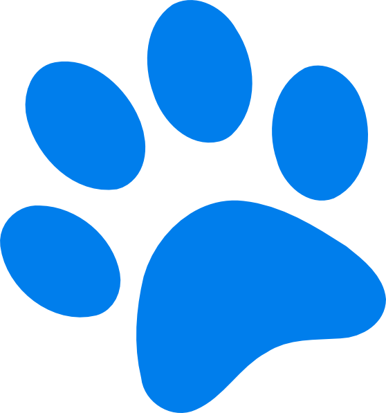 Captivating Paw Print Clipart Blue Clip Art At Clker - Blues Clue Paw Print (558x597)