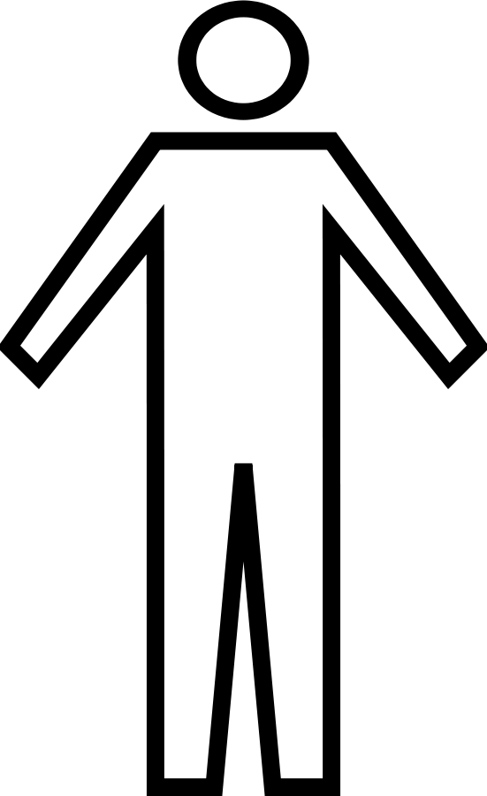 Person Clip Art - Male Bathroom Sign Outline (551x900)
