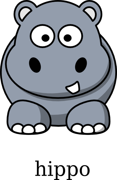Hippopotamus Clipart - Cartoon Hippo (390x599)