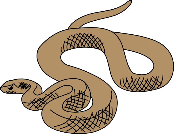 Chinese Snake Clip Art - Brown Snake Clipart (600x464)