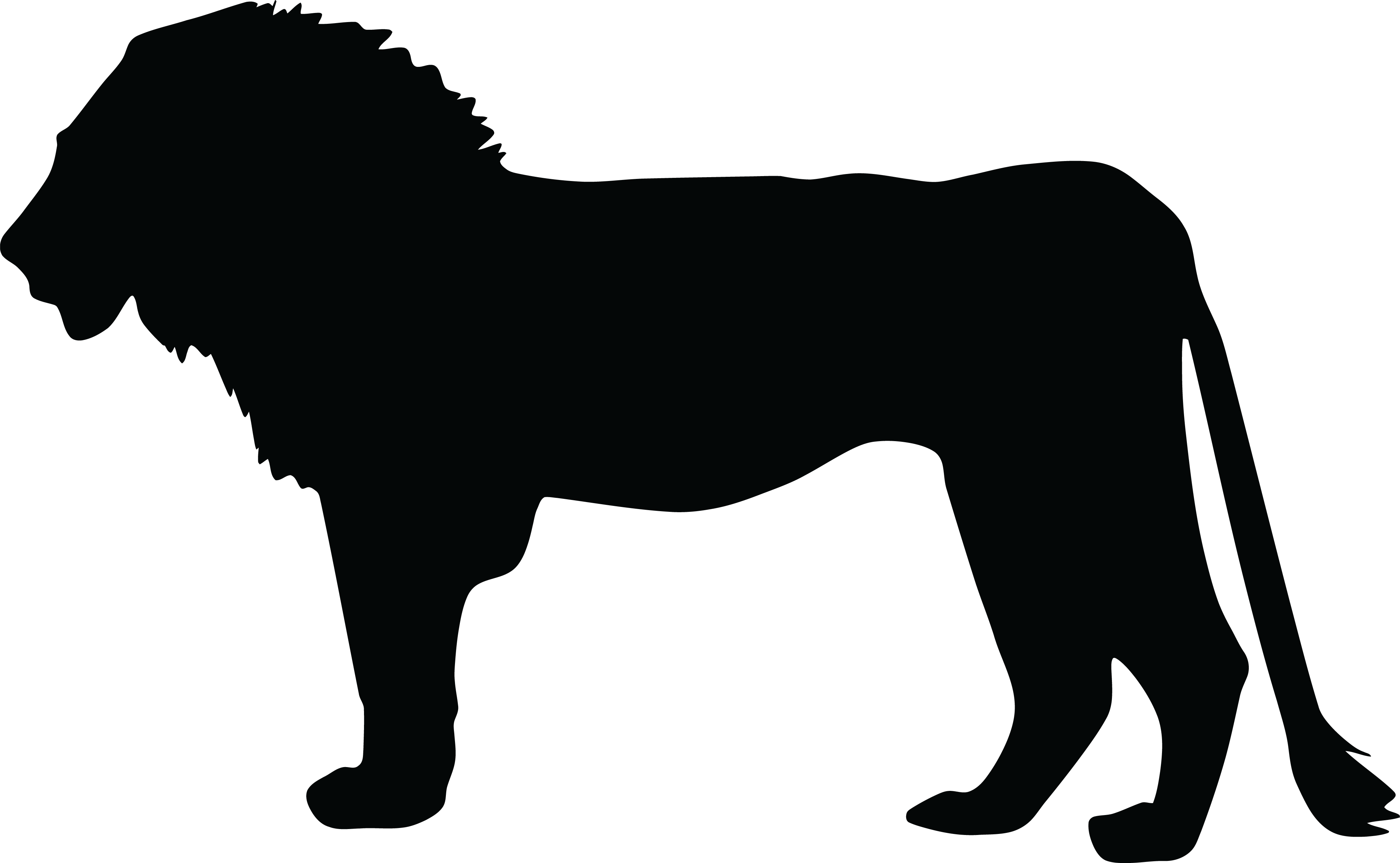 Free Clipart Of A Profiled Silhouetted Male Lion - Silhouette Of Lion (4000x2465)
