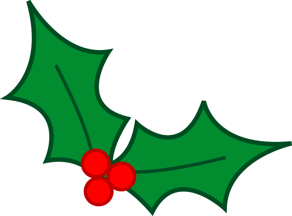 Christmas Clip Art - Christmas Holly To Draw (1024x757)