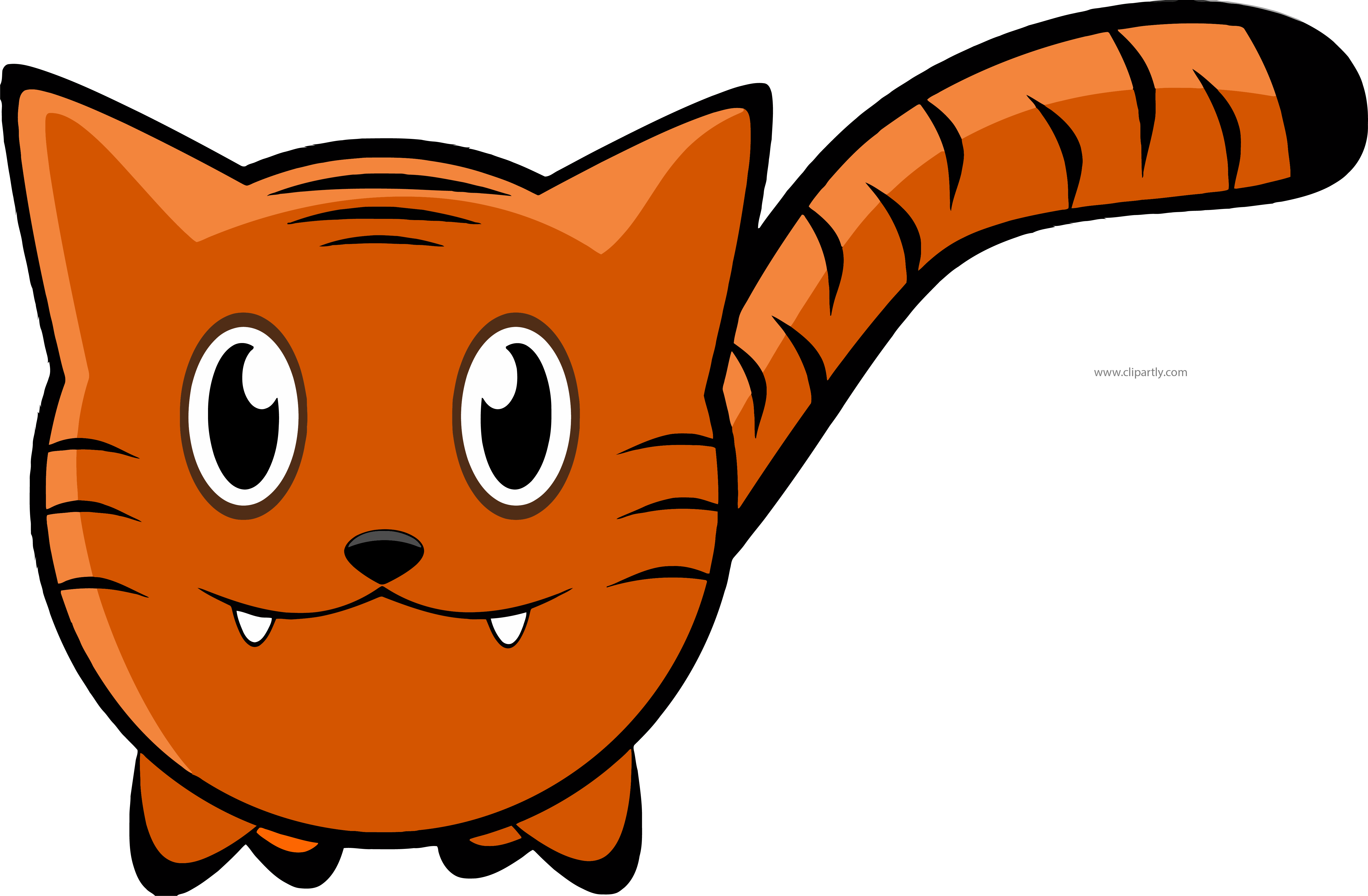 Orange Color Tigger Cat Clipart Png - Cartoon Tiger Embroidery Design (5662x3709)