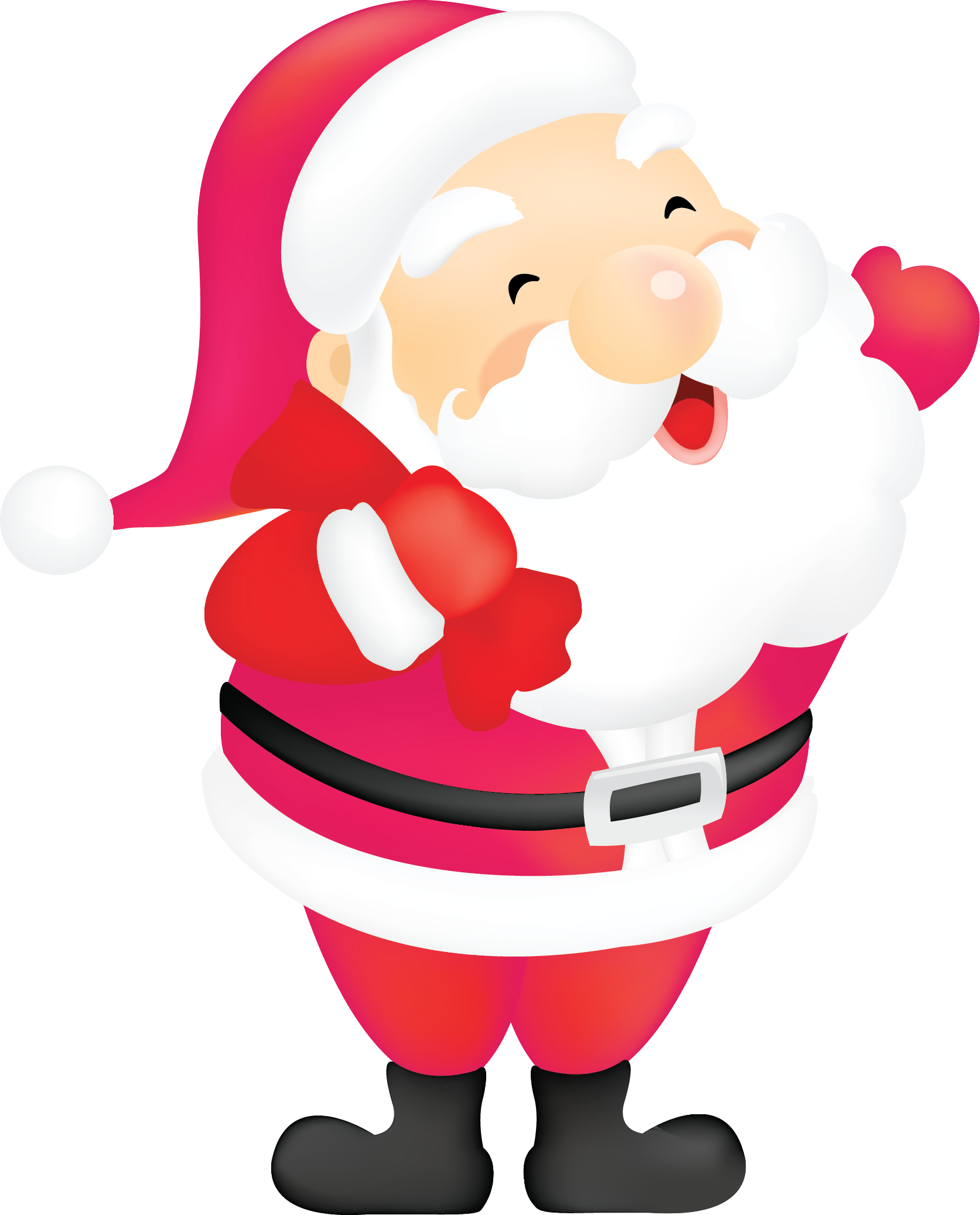 Pictures Of Father Xmas - Santa96 Round Car Magnet (1673x2074)