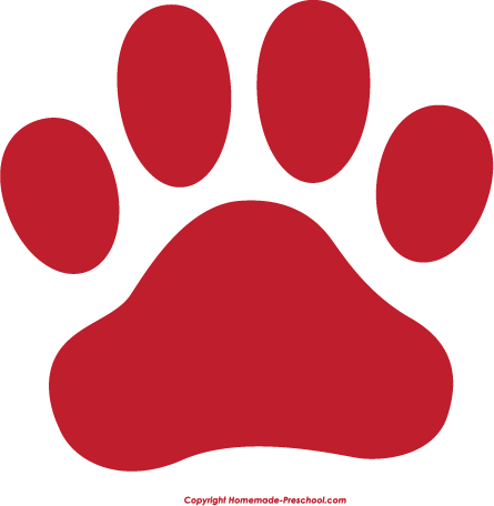 Fresh Clipart Of Paw Prints Dog Paw Print Clip Art - Red Paw Print Clip Art (445x456)