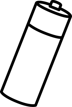 Black And White Battery Clip Art - Battery Coloring (287x426)