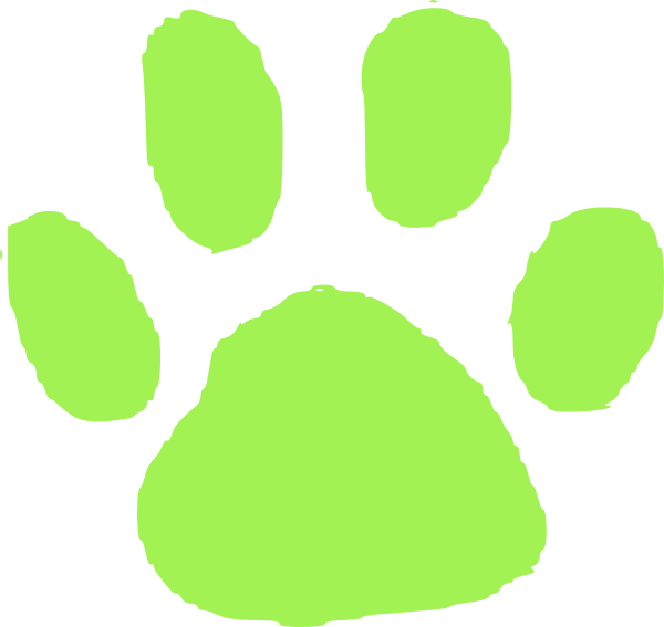 Green Cat Paw Black Background (600x567)
