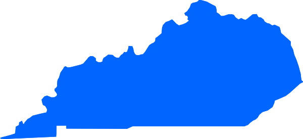 Blue Kentucky Clip Art At Clker - Kentucky (600x275)