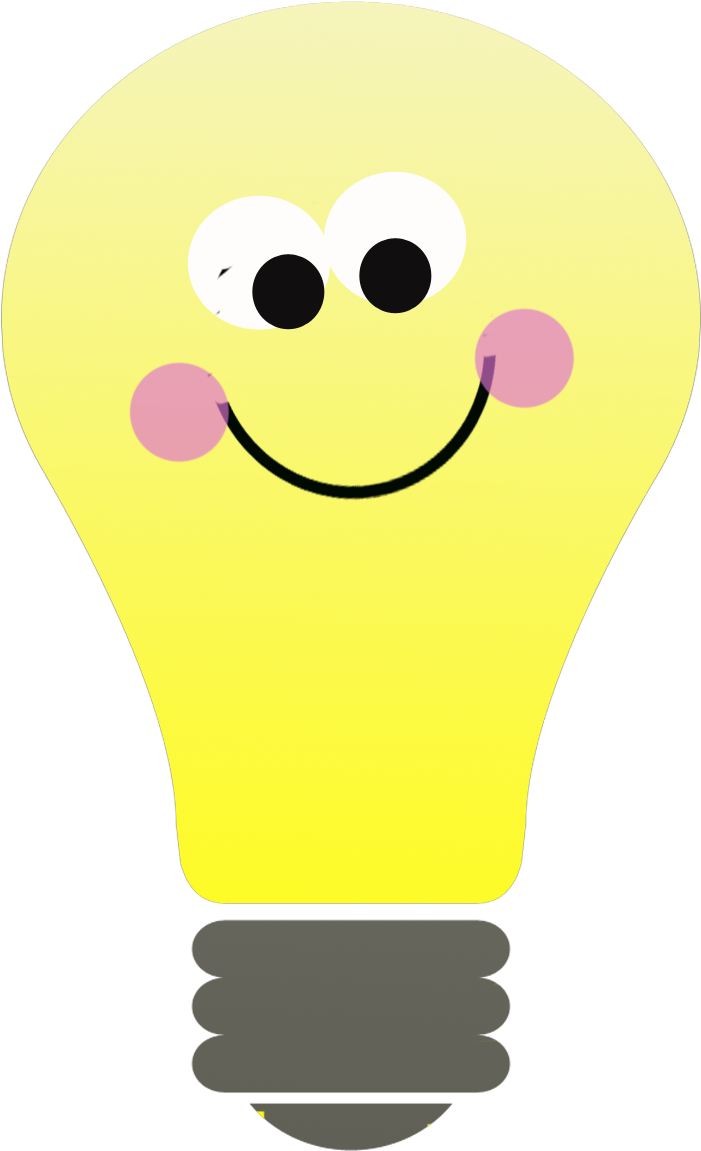 Smiling In Second Grade - Cute Light Bulb Clip Art (768x1176)