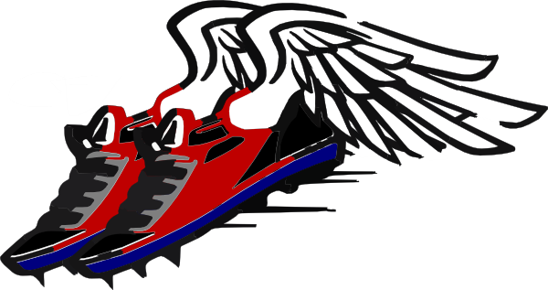 Wings Clipart Running Shoe - Running Shoes With Wings Clipart (600x317)