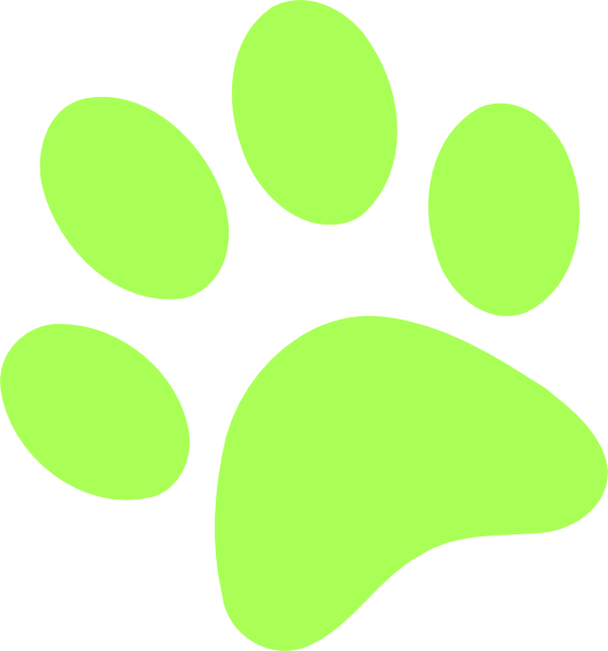Lime Green Paw Print (558x597)