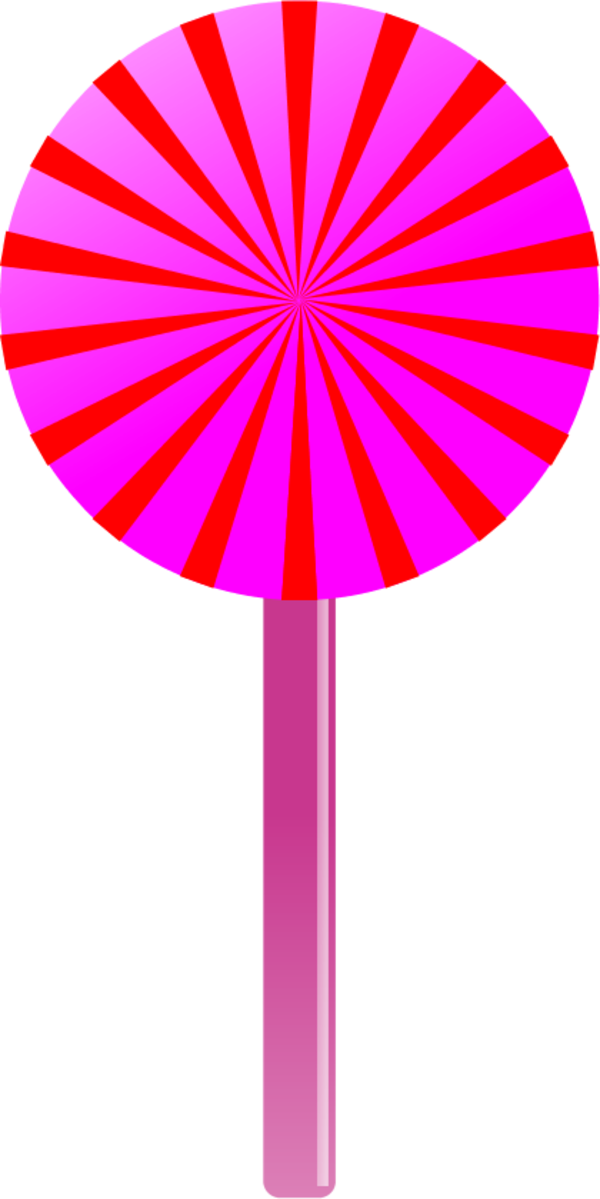 Lollipop Vector Clip Art - Lollipop Pink And White Free Vector (600x1199)
