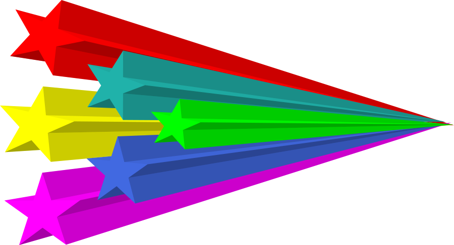 This Free Clip Arts Design Of Stars Vector 3d - Estrellas Fugaces De Colores (2400x1298)