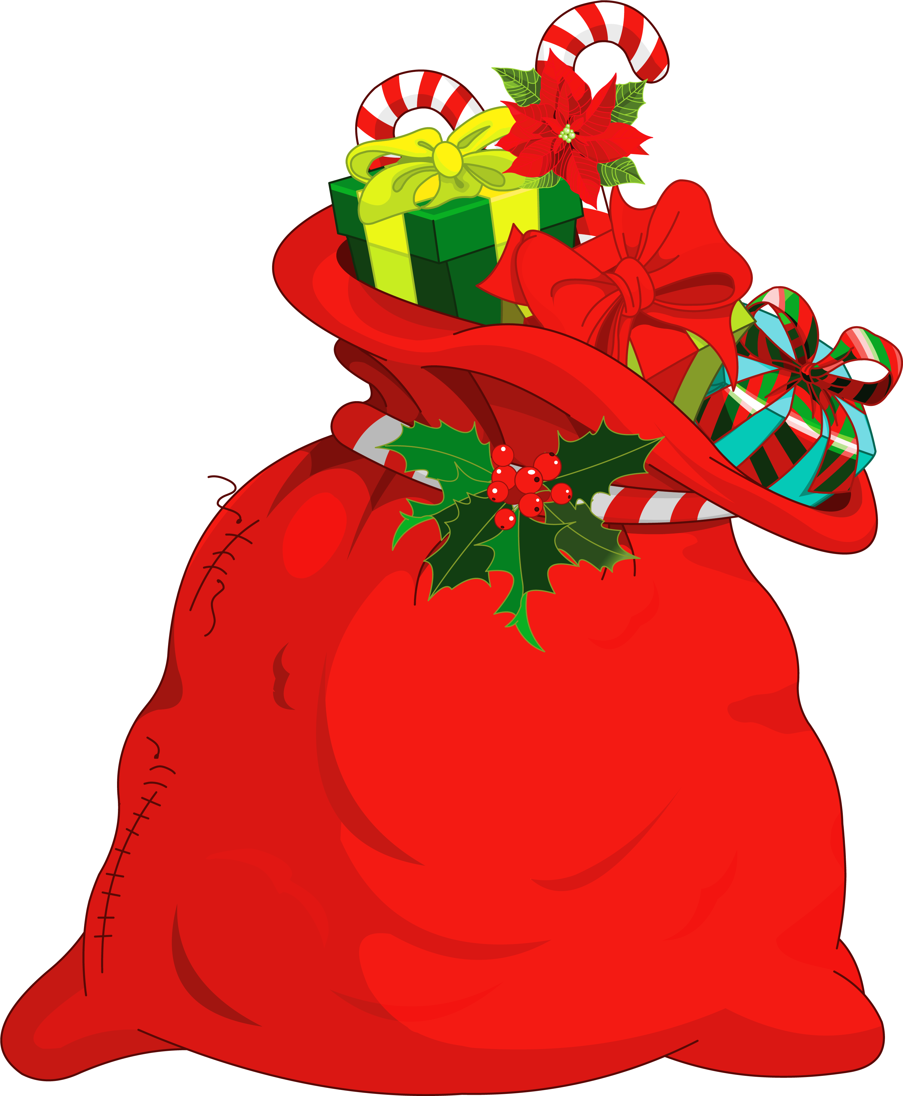 Christmas Clipart Bag - Santa Bag Png (3332x3885)