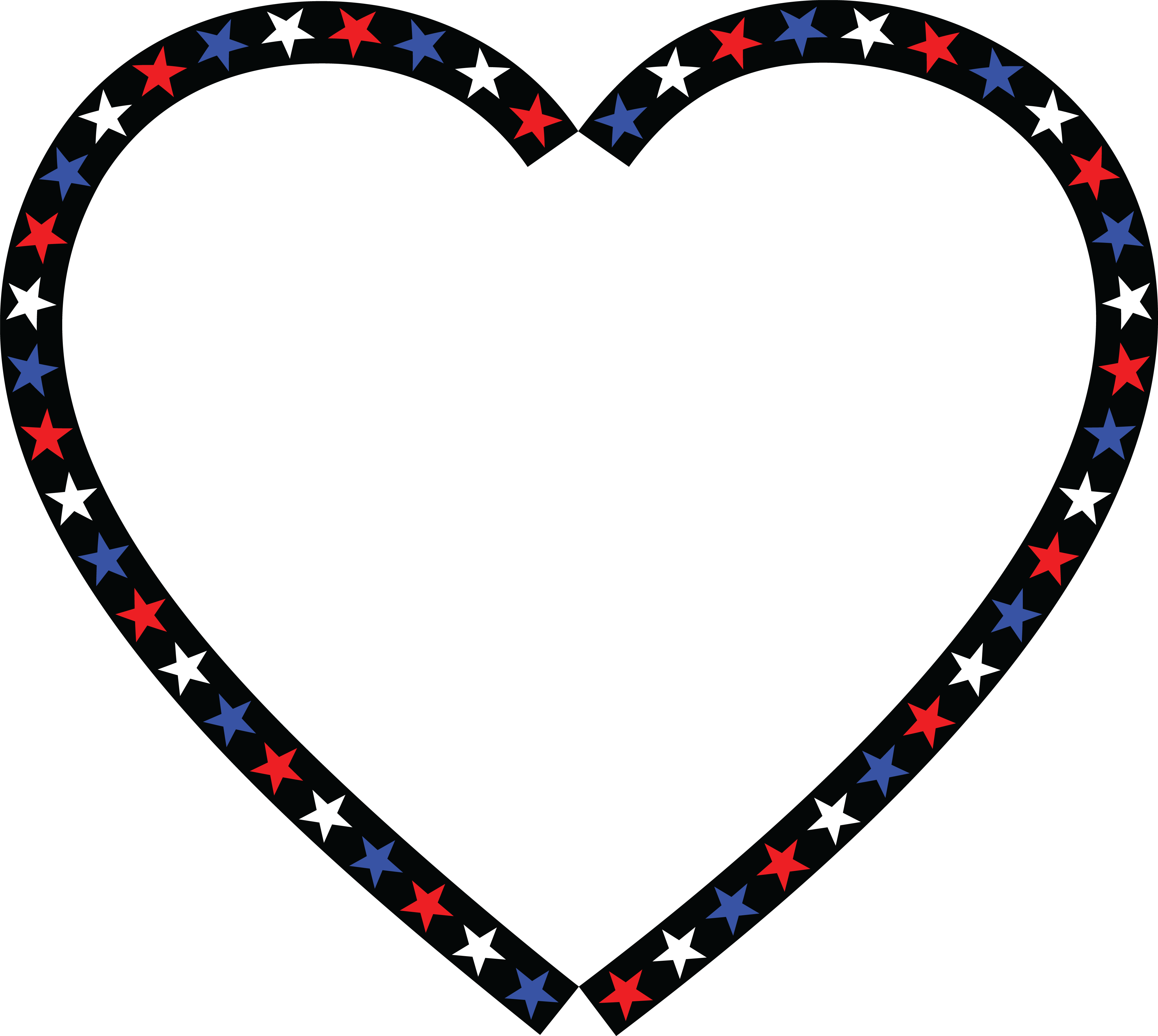 Free Clipart Of A Patriotic American Star Patterned - Red White Blue Heart (4000x3579)