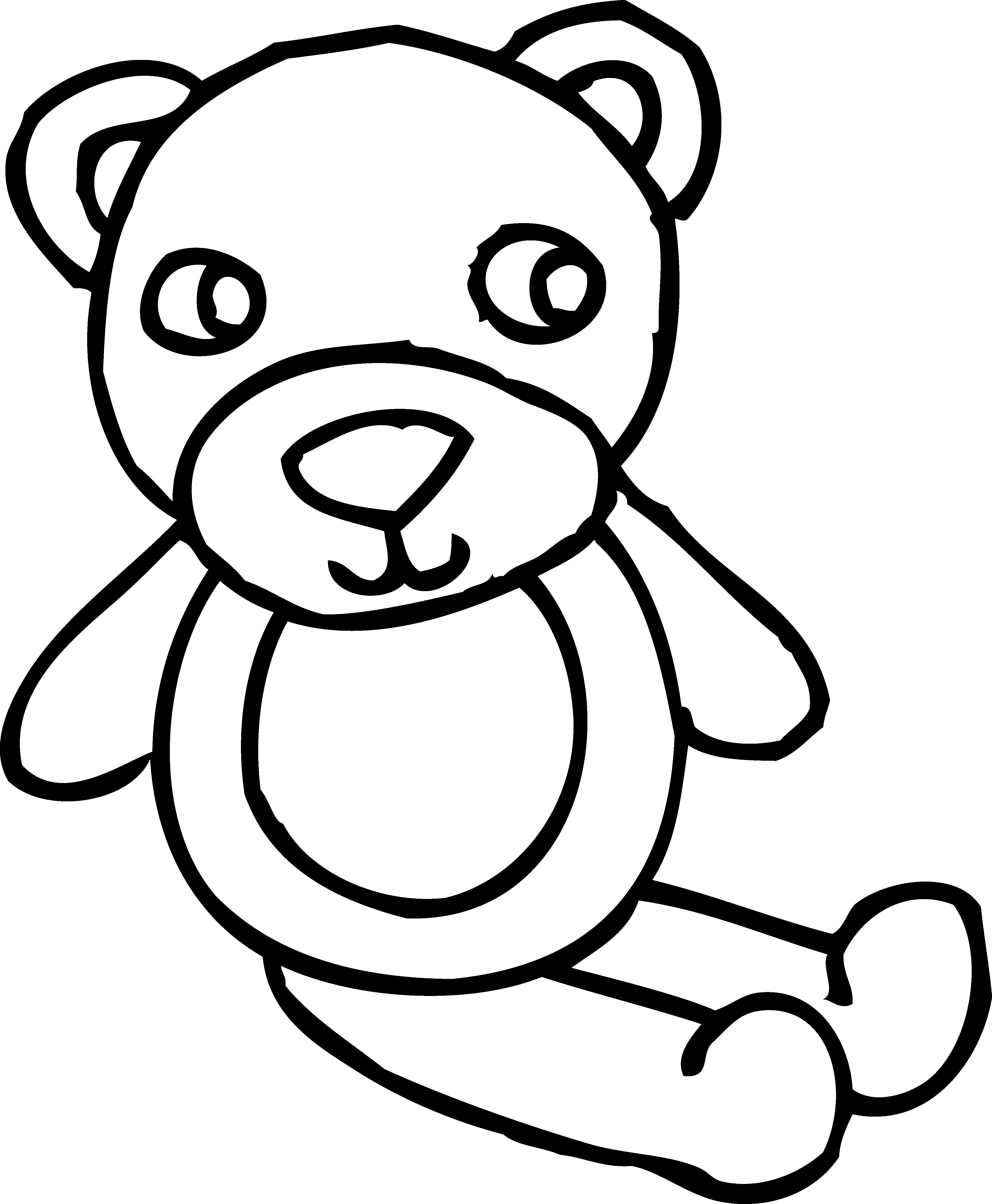 Black Bear Clip Art - Toy Black And White Clipart (4006x4862)