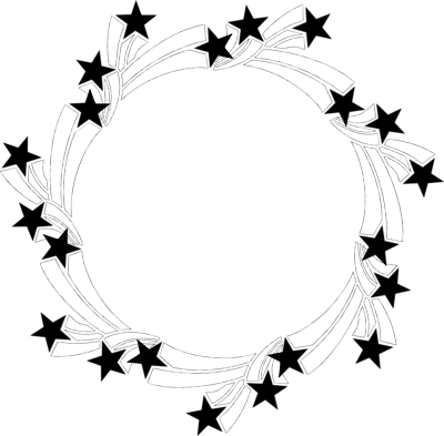 Black Stars Clipart Border - Stars Clipart Black And White Border (400x393)