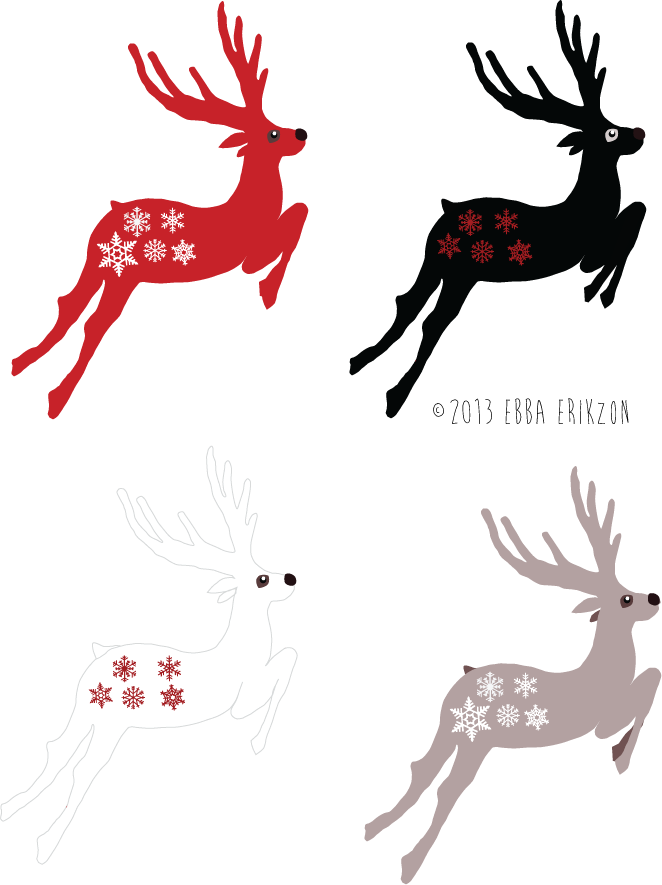 Christmas Patterns - Deer (662x885)