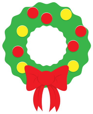 Christmas Wreath Clipart - Simple Christmas Wreath Clipart (500x500)