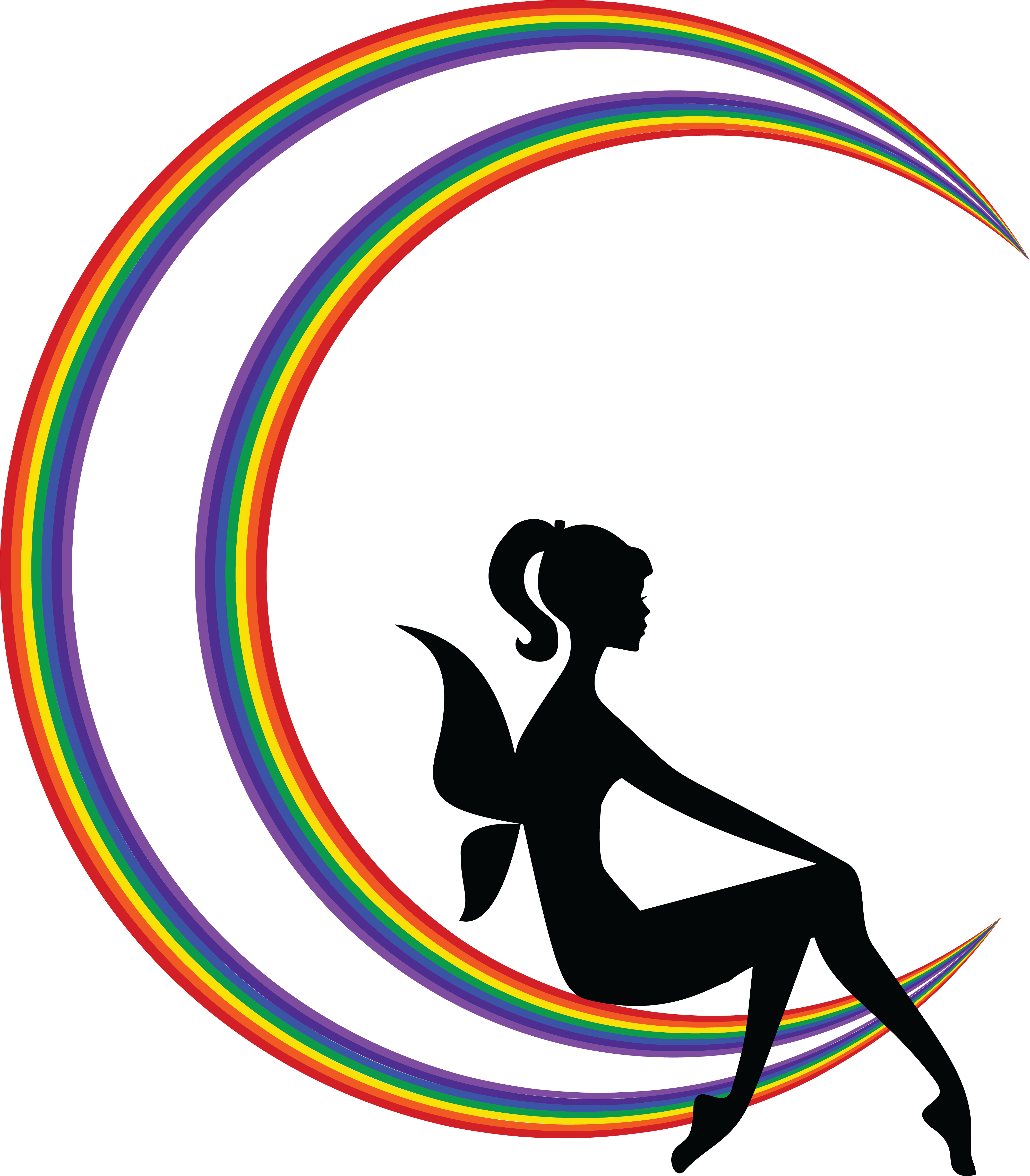 Free Clipart Of A Black Silhouetted Female Fairy Sitting - Fairy Silhouette Sitting Fairy (4000x4567)