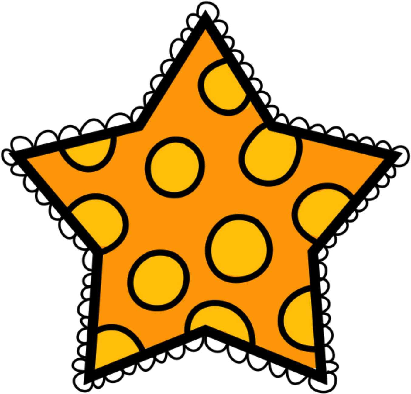 Free Star Clipart - Pink Polka Dot Star (1444x1430)