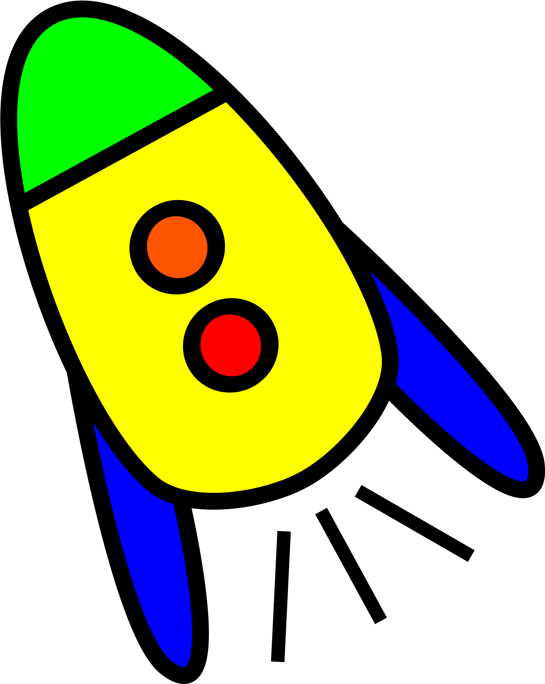 Clipart - Cartoon Rockets Png (1915x2400)