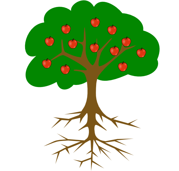 Tree With Roots Clip Art - Tree Clip Art (600x563)
