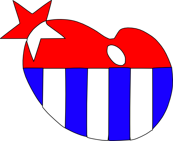 Free Vector Red White And Blue Heart And Star Clip - Red White And Blue Drawings (600x488)