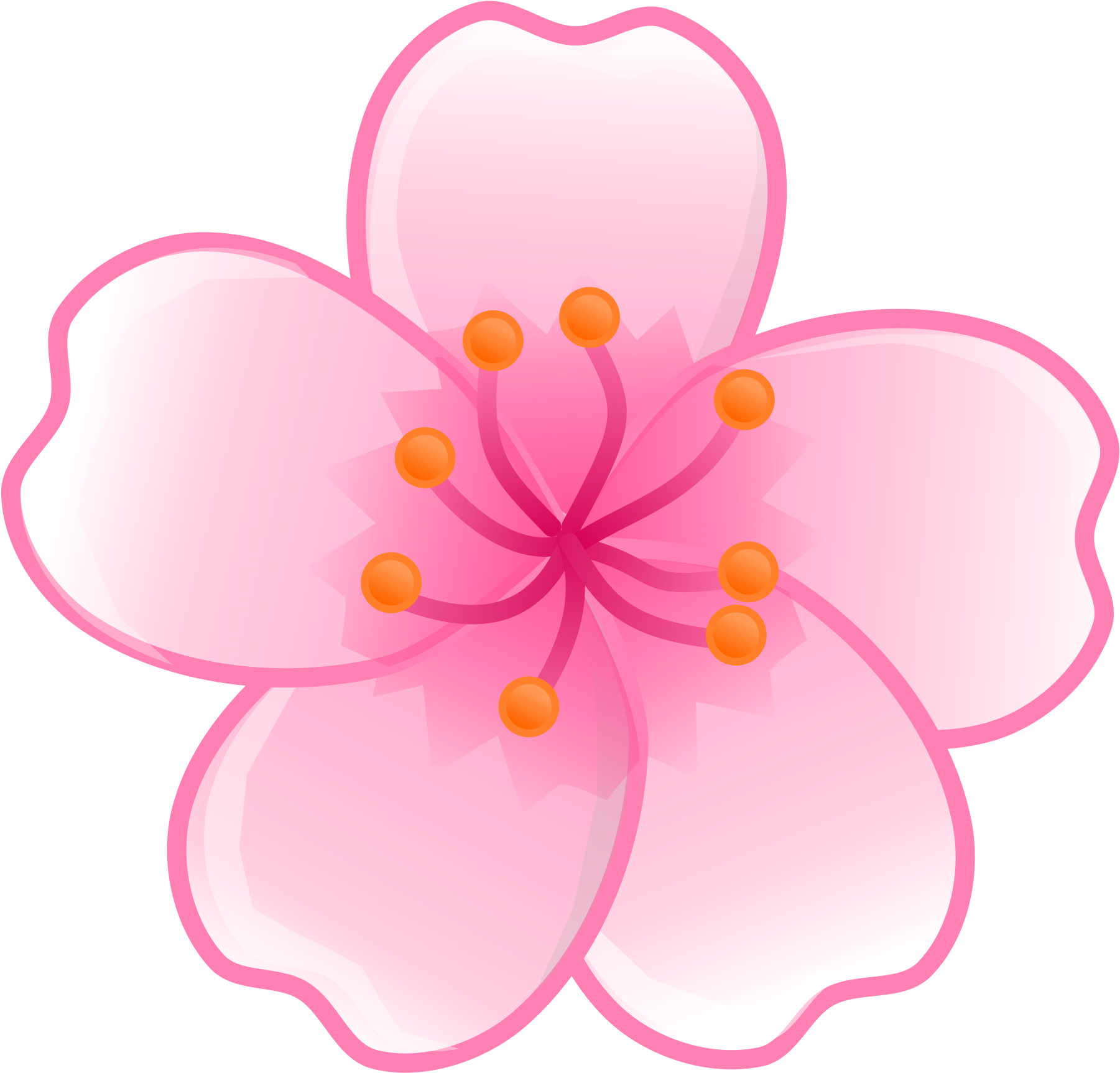 Japanese Clipart Japanese Flower - Sakura Flower Png (2400x2300)