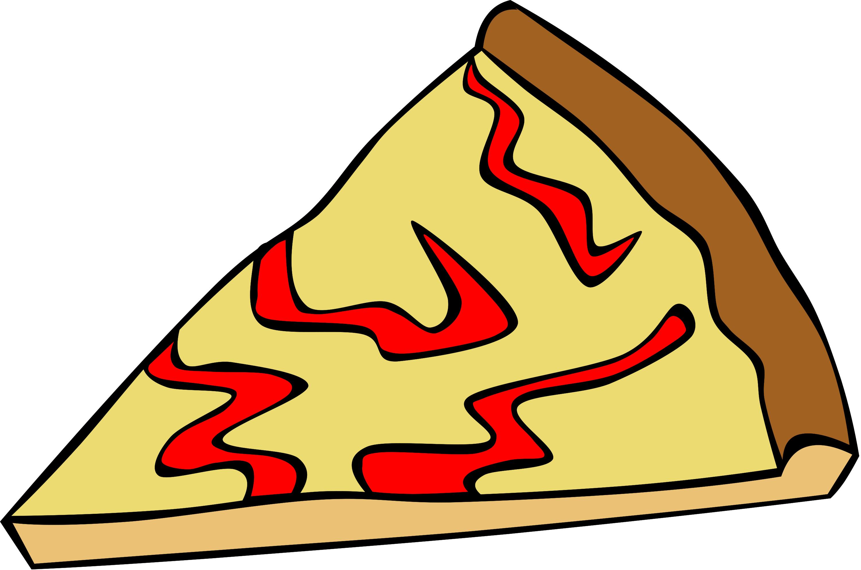 Pizza Clipart Fast Food - Cartoon Cheese Pizza (3000x1986)
