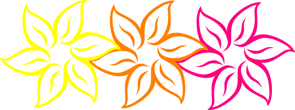 Rainbow Flower Hi Clipart - Corel Draw Flower Design (600x224)